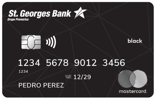 Tarjeta Mastercard Black de St. Georges Bank en Panamá